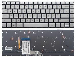 HP Spectre x360 15-ap 15t-ap000 Backlit Keyboard Silver US No Frame