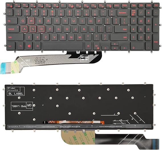 Dell Inspiron 3583 5565 5567 5570 5575 7566 7567 7577 5765 5767 5770 5775 7773 7778 7779 G3 3579 3779 G5 15 5587 G7 15 7588 Laptop Keyboard US Layout Red Backlight