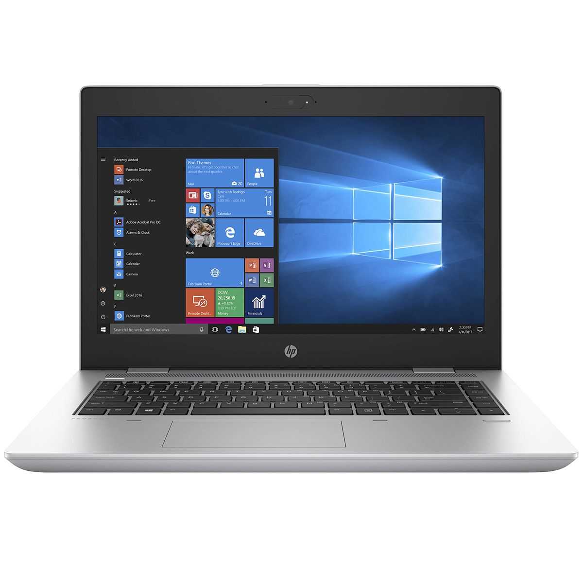 Operating system: Windows 10/11 Pro 64-Bit Edition Memory: 8GB DDR4 – 2400MHz SDRAM (1x 8GB) | Up to 32GB Storage: 256GB PCIe® NVMe™ M.2 SSD Graphics Processor: Integrated: Intel® HD Graphics 620 Processor: Intel® Core™ i5-7200U (2.5 GHz base frequency, up to 3.1 GHz with Intel® Turbo Boost Technology, 3 MB cache, 2 cores) Display: 14 inches (35.56 cm) diagonal HD SVA eDP anti-glare LED-backlit, 220 cd/m², 45% sRGB (1366 x 768)