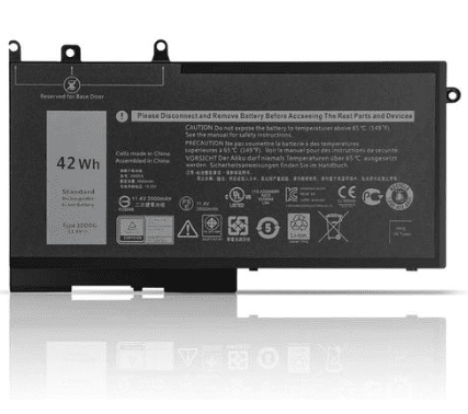 DELL 3DDDG 11.4V – 42Wh – 3684mAh Latitude 5280 / 5285 / 5290 / 5480 / 5490 P27S | 3‑Cell | 2600mAh | Plastic Body